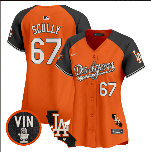 Women Los Angeles Dodgers #67 Scully 2025 orange Limited Stitched Jersey